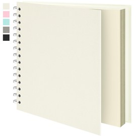 Vienrose Scrapbooking Album (20.5 x 20.5 cm) Photo Album, Travel Album with Textured Paper Cover, Ideal for Weddings, Children, Family, Graduations (20 Sheets/40 Pages, Beige)