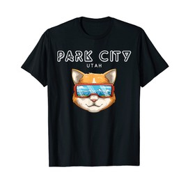 Park City North Utah - Funny Ski and Snowboard Cat T-Shirt for Men Women Kids