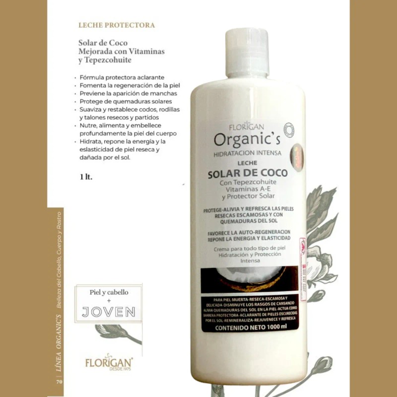 Leche Protectora Solar Coco Florigan 1lt