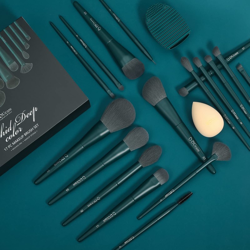 DUcare Makeup Brush Set 17 Pieces with Brush Cleaning Mat