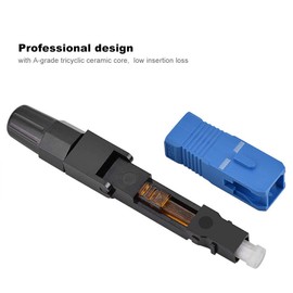 Lazmin SC/UPC Fibre Optic Connectors, Singlemode Fast Adapter, Fibre Optic Quick Connector Kit for FTTH ODF, Pack of 10