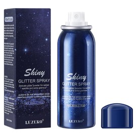 Lezero Body Glitter Spray, Temporary Shiny Hairspray for Face, Hair, Clothing, Long Lasting Quick-Drying Shimmer Mist for St. Patrick's Day, Music Festival Rave, Nightclub Party, Prom, 2oz