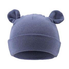 JANGANNSA Newborn Baby Hat Cotton Bear Beanie for Boys Girls Cute Infant Toddler Hats (Preemie-3 Months, HazeBlue)