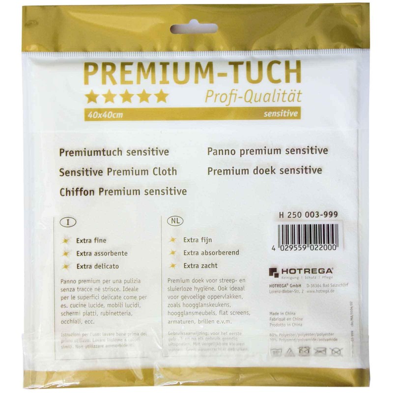 HOTREGA Premium Cloth Sensitive 40 x 40 cm, Cleaning Cloth,