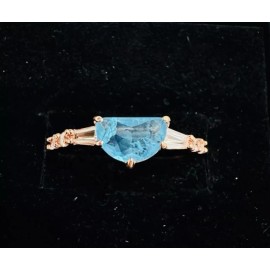 Bomb Party 🩵Bomb Party Ring RBP5538 "Cosmic Dreams" Aqua Blue Quartz Rose Gold Size 8🩵