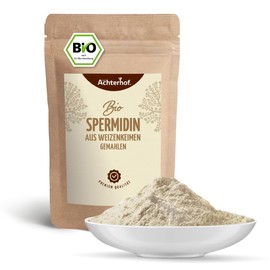 Spermidine from Wheat Germs, Organic 250 g, 492 mg of Spermidine per kg, Fibre-Rich and Protein-Rich - with 32 g of Protein per 100 g, Partially Oiled, Finely Ground Powder, from Achterhof