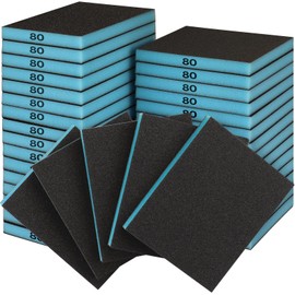 Sruhrak Pack of 18 Soft Sanding Sponge, 80 Grit Soft Sanding Block, Wet and Dry Sanding Sponges, Washable and Reusable Sanding Pads for Wood, Plastic and Metal Polishing