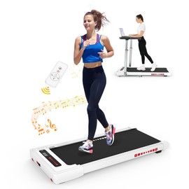 Under Desk Treadmill, Walking Pad for Home and Office, 2 in 1 for Walking and Jogging, 2.25 HP Portable Walking Treadmill with Remote Control and LED Display, for Home/Office (White)