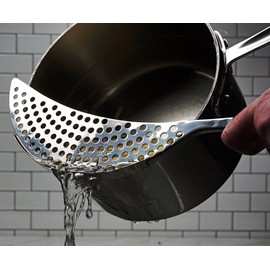 RSVP International Endurance Collection Pierced Crescent Pot Strainer, 14x75x2x75", 18/8 Stainless Steel