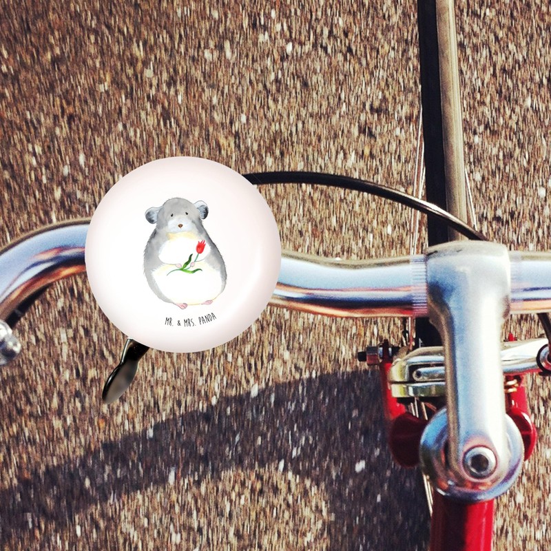 Mr. & Mrs. Panda XL Bicycle Bell Chinchilla with Flower