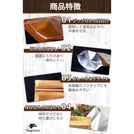 Fogman Zipper Bags, Aluminum Foil, Transparent, Freestanding, Long Storage, Heat Sealer, Set of 30 (5.5 x 7.9 inches (14 x 20 cm)