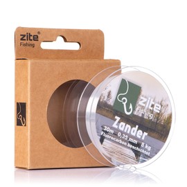 Zite Fishing Fluorocarbon Leader Line Zander Fishing - Monofilament Fishing Line Coated 0.35 mm - 30 m Fishing Line for Spin Fishing