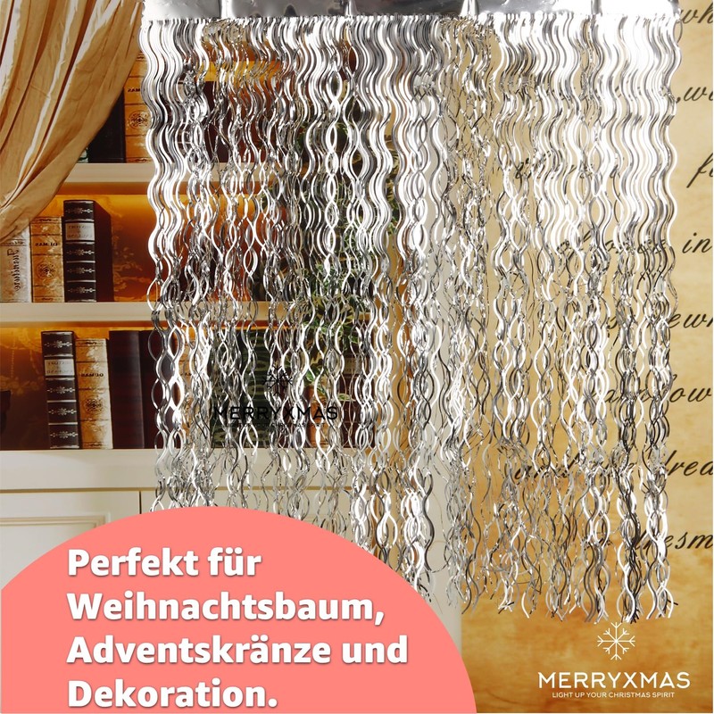 MERRYXMAS Tinsel for Advent & Christmas as Decoration & Decoration