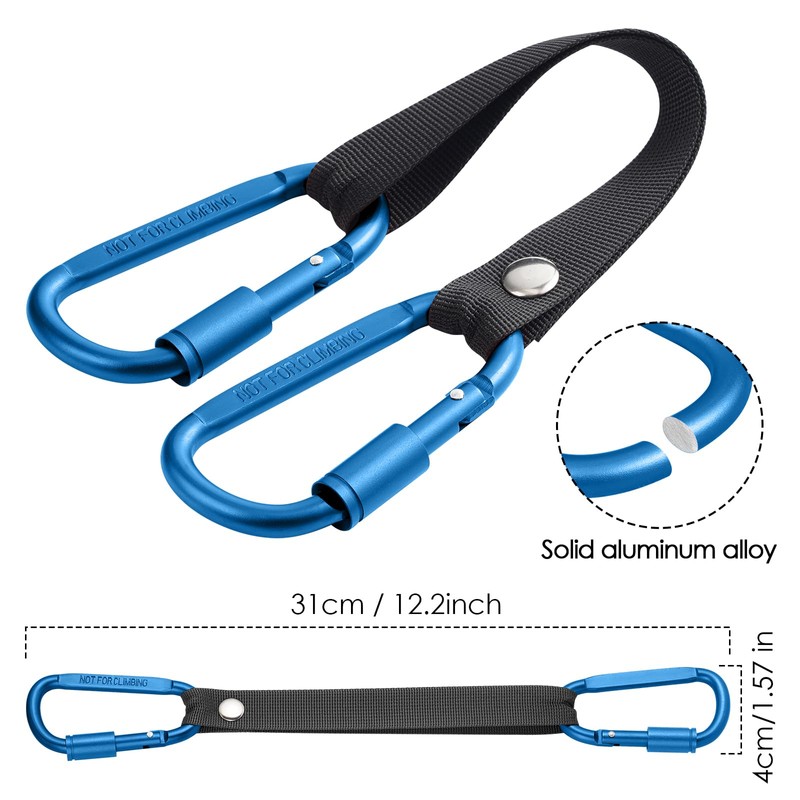 Sumgoo Bag Hook for Fence, Aluminum Alloy Carabiner Strap for