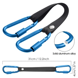 Sumgoo Bag Hook for Fence, Aluminum Alloy Carabiner Strap for Hanging Baseball Softball Pickleball Tennis Bags (Blue 2)