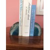 AMOYSTONE Teal / Green Agate Bookends Heavy Book Ends 1