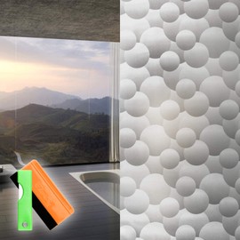 Free Tool Kit EZAUTOWRAP Bubble Frosted Glass Peel and Stick Window Film Home Bedroom Bathroom Privacy Waterproof Sticker Decal - 36"X120" (3FT X 10FT)