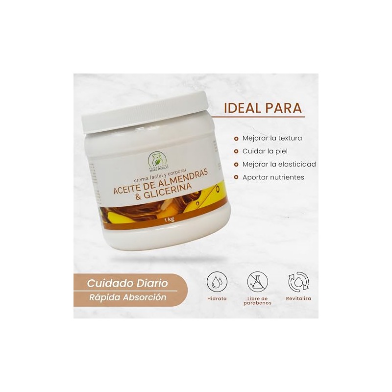 Crema Con Aceite De Almendras & Glicerina Facial & Corporal
