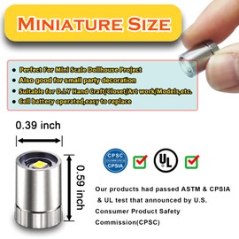 SUZEYAR 10 Pack Small Spotlight Battery Operated LED Lights, Warm White LED Wireless Miniature Spot Light for Artwork Painting,Jewelry Showcase Display,Closet,DIY Hand Craft (Warm White)