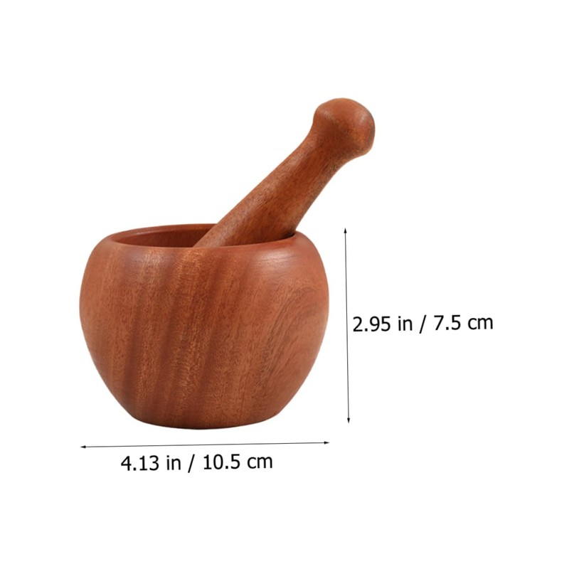 iplusmile 1 Set Wooden Garlic Masher Handheld Pestle for Grinding