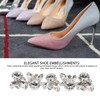 4Pcs Crystal Shoe Buckle 4.3in Long 1.3in Wide Sparkling Easy