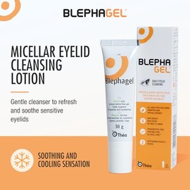 Thea Blephagel Daily Eyelid Cleansing Gel| Gentle Cleanser to Refresh and Soothe Sensitive Eyelids| Preservative-Free and Hypoallergenic* Formula| 30g Tube