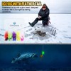 CWSDXM 15PCS Ice Fishing Jigs Glow-in-The-Dark Ice Fishing Set with