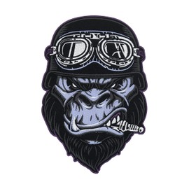 Finally Home Large Biker Gorilla Patch for Iron-On Motorcycle Cowl Patches, Back Patches, Motorcycle Jacket Back Patch, Motorcycle Rocker Patch for Leather Vests