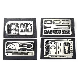 Survival Cards 4 Pack - Color: Stainless Steel