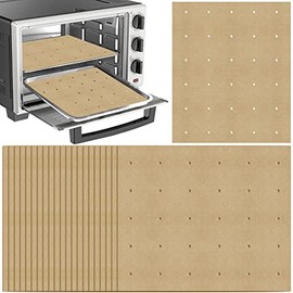 WMKGG Unbleached Air Fryer Parchment Paper, 100 PCS Perforated Square Air Fryer Liners for Large Toaster Oven, compatible with Gowise, Kitchenaid, Emeril, Foodi, Kalorik,13 x 12 inch