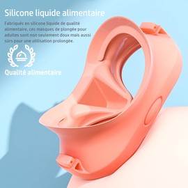 HINATAA Adult Snorkel Set, Macaron Frameless Diving Goggles, 180° Ultra Wide Vision, Anti-Fog Snorkel Mask, Anti-Leak Professional Diving Mask, Swimming Goggles for Women and Men (Pink Set)