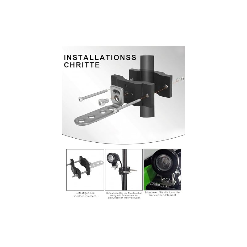 2Pcs Universal Motorcycle Tube Bracket: Adjustable Round Tube Clamp Bracket