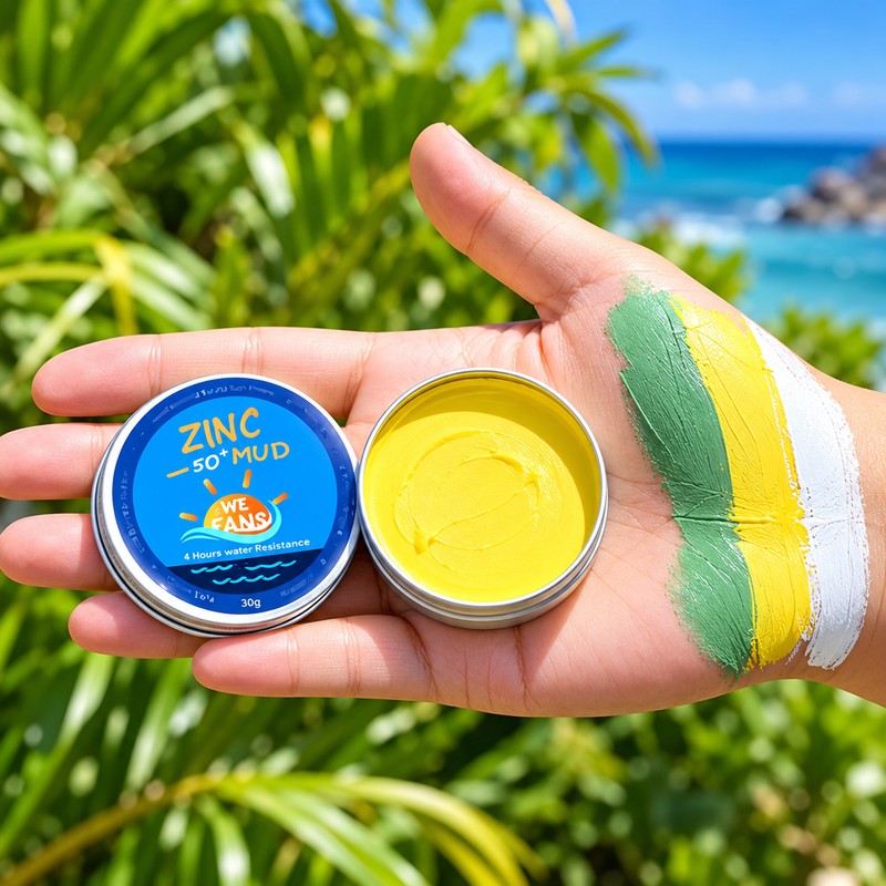 Colorful Zinc Sunscreen Mud for Surfing & Beach Days –