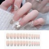 HAPVITAL 24-Piece Set, Nail Tips, Short, Butterfly Design, 3D Effect,