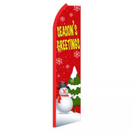 SEASON'S GREETINGS Advertising Sign Swooper Feather Flutter Banner Flag Only