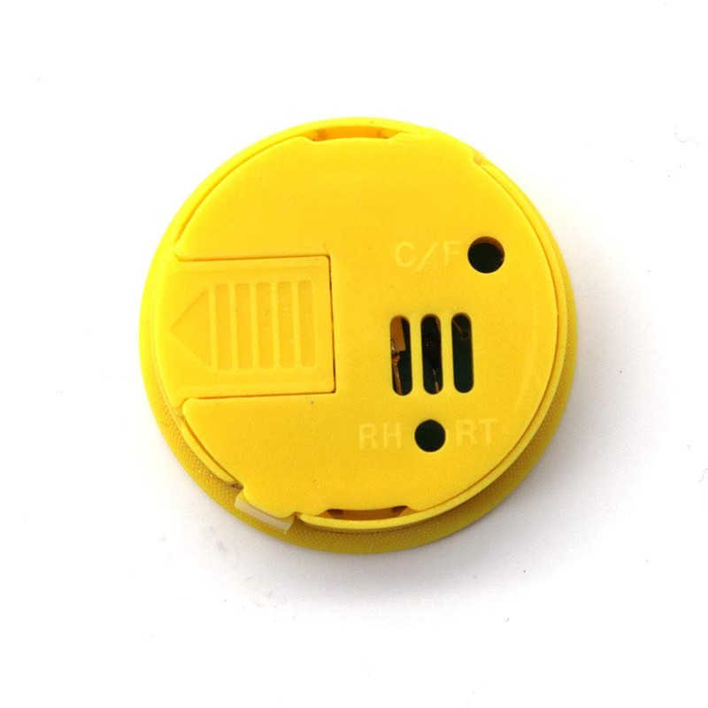 WINGONEER 2PCS Mini Digital LCD Thermometer Hygrometer Thermometer Hygrometer Round-Yellow