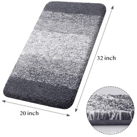 KMAT Bathroom Rugs Bath Mat 20x32 in,Luxury Soft Shaggy Microfiber Shower Rug, Machine Washable Throw Rugs Non Slip Absorbent Plush Floor Mats Runner Carpet