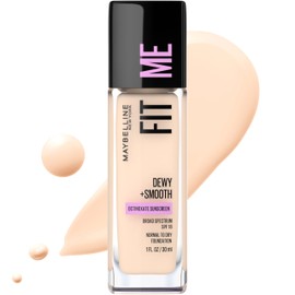 Maybelline Fit Me Dewy + Smooth Liquid Foundation Makeup, Fair Porcelain, 1 Count (Packaging May Vary) | MAYBELLINE