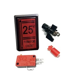 25 Cent Red Push for Credit Arcade LED Button for Arcade Machine
