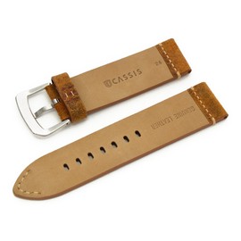 CASSIS U1012335044024 Nubuck Watch Strap Kauai 0.9 inches (24 mm), Honey Brown, Replacement Tool Included, Braun, Luxury