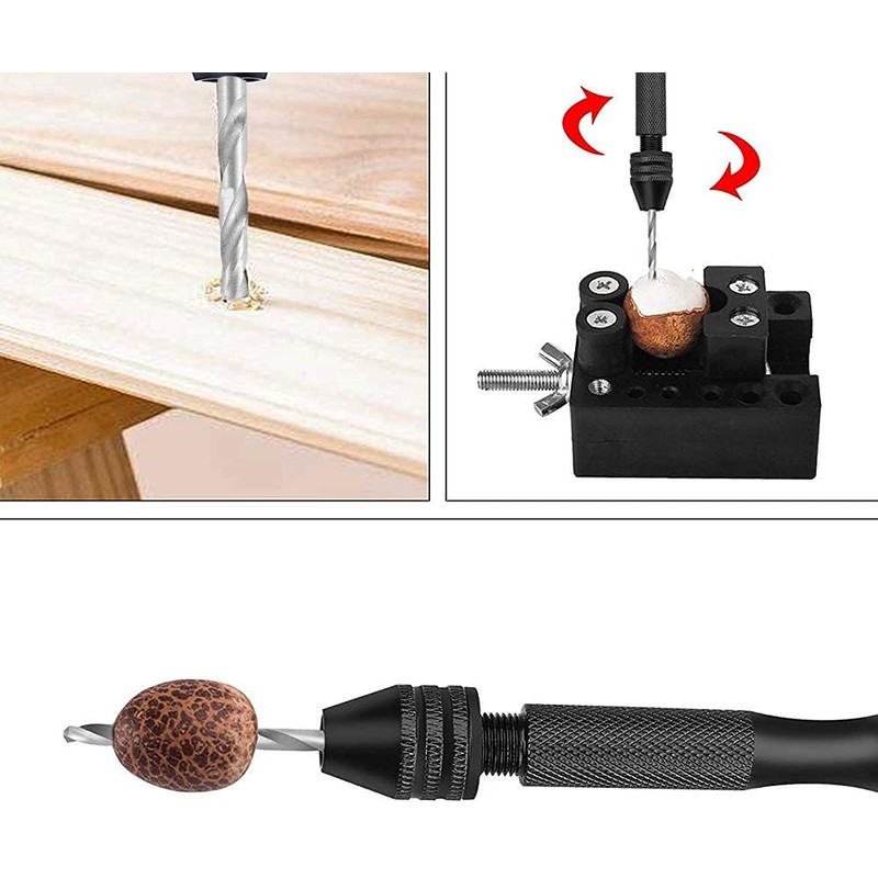 37Pcs Hand Drill Set Include Pin Vise Hand Drill, 0.3-1.2mm