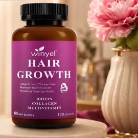 Winyel Hair Growth Biotina Colágeno 120 Cápsulas Mujer