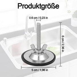 Tap Hole Plug, Stainless Steel Kitchen Sink Cover, 5 cm, Tap Hole Cover, Kitchen for Leakage Prevention, Tap Hole Plug, for Sink Hole Plug, Kitchen, Bathroom, Black