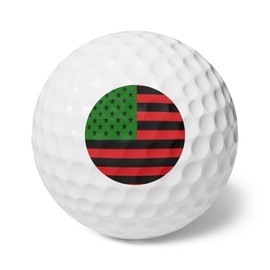 Brian Bula African American Flag Golf Balls Novelty Flag Golf Balls Standard Size 6 Golf Balls