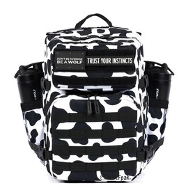 WOLFpak 35L Backpack Meal Prep Management (Black White Cow Print)