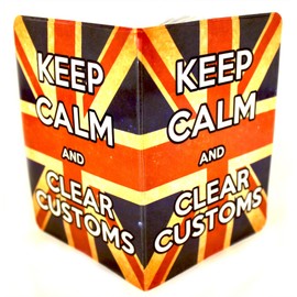 Keep Calm Clear Customs Passport Cover Holder Protector Wallet Case for Travel Holiday Luggage UK European Universal Size Mens Womens