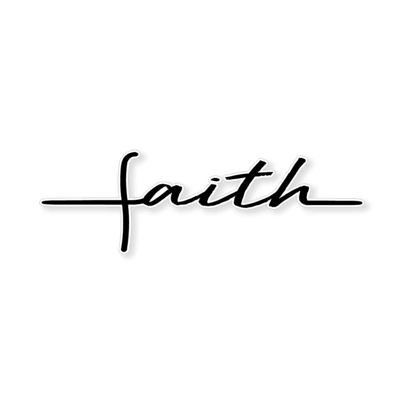 Real Sticky Faith Sticker Cross Christian Bible Script Cup Car