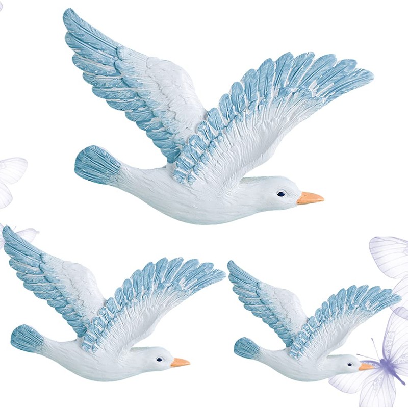 Healifty 3pcs Resin Seagulls Mediterranean Birds Wall Hanging for Home