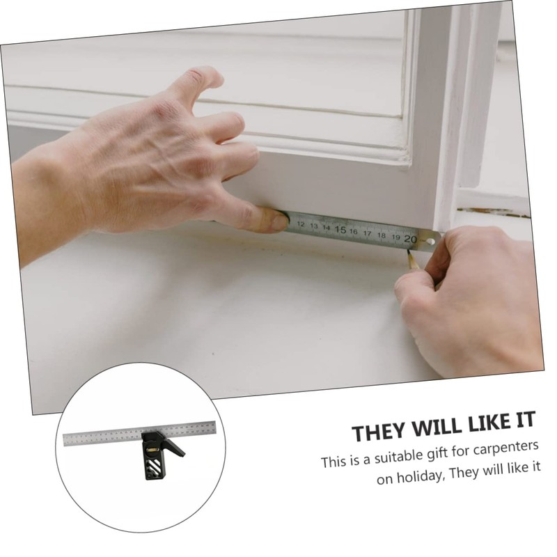 Operitacx Angle Ruler Limiter Set Square Carpentry Tool 45° 90°