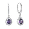 JIWOY Pear Shape Gemstone Earrings Sterling Silver Women's Dangle Earrings